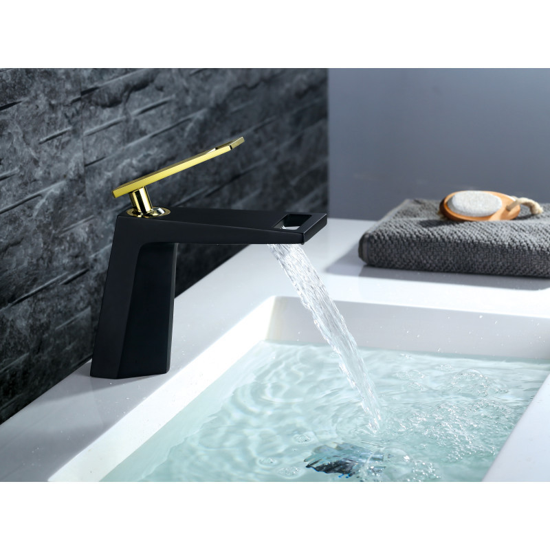 FROXI Single Handle Undermount Sink Mixer Tap Modern Style Bathroom black basin faucet