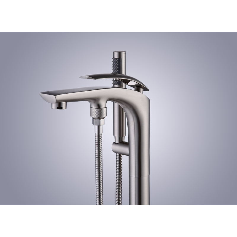 FROXI cUPC Brass Flooring Mount Stand alone Freestanding waterfall Bathtub shower filler Faucet with hand shower