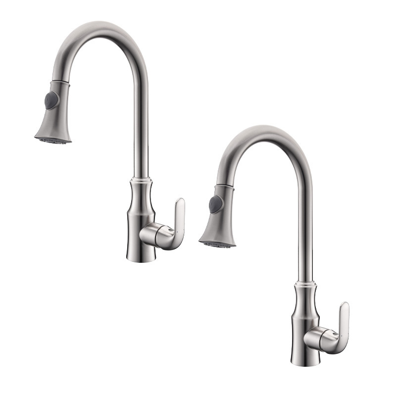 High-end kitchen basin faucet chrome-plated appearance four-color optional faucet separate extraction type