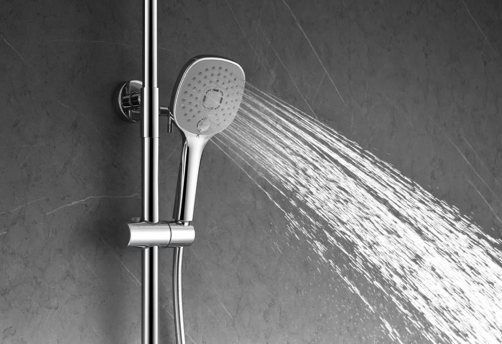 FROXI High-end hidden shower faucet Brass diverter valve Wall mounted shower head Chrome plated exterior overhead shower head