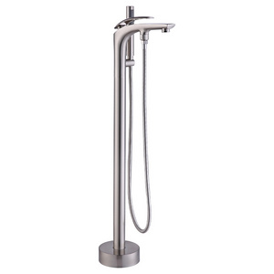 FROXI Freestanding bathtub faucet chrome exterior floor mounted bathtub faucet standing with handheld shower faucet