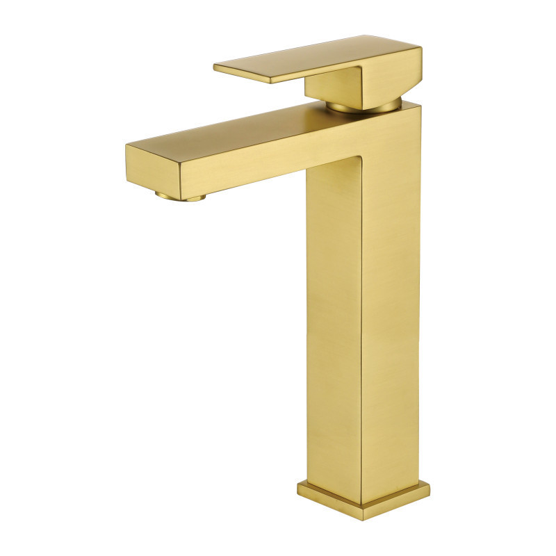 Modern luxury bathroom basin faucet Hot and cold water mixer faucet brass spool gold-plated appearance