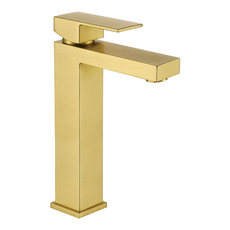 Modern luxury bathroom basin faucet Hot and cold water mixer faucet brass spool gold-plated appearance