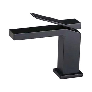 FROXI European simple basin faucet black appearance bathroom creative basin faucet single handle design square basin faucet