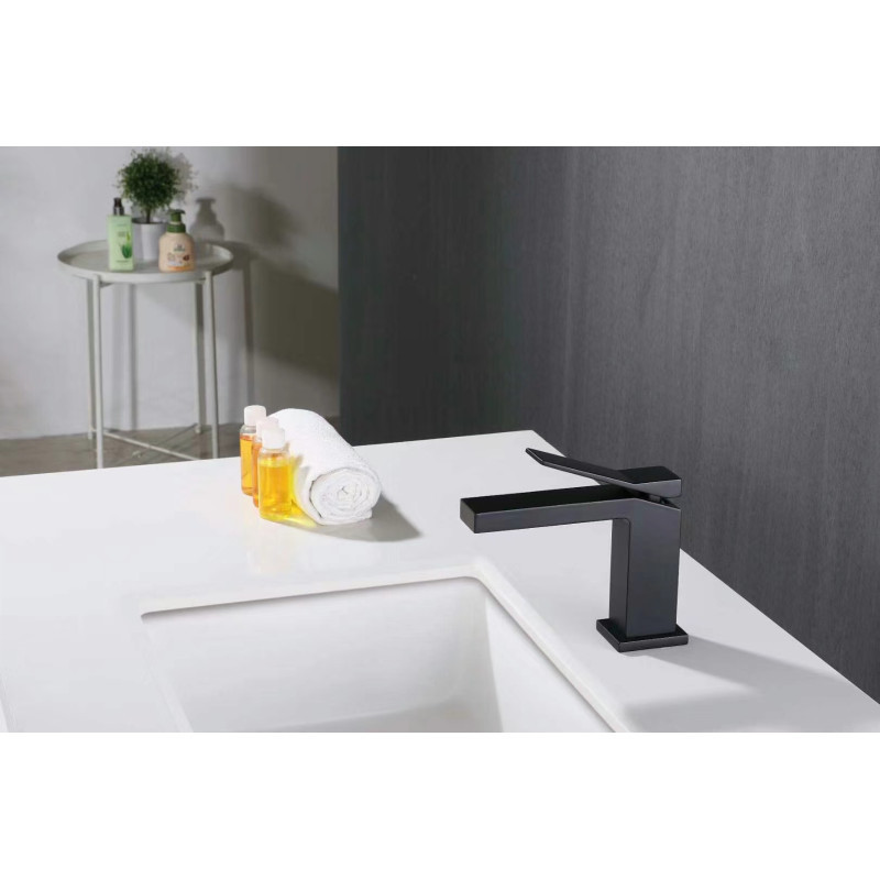 FROXI European simple basin faucet black appearance bathroom creative basin faucet single handle design square basin faucet