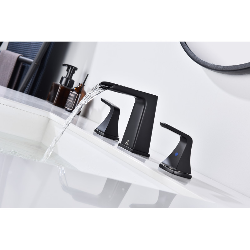 Popular black appearance three-hole installation basin faucet cold and hot water mixing faucet water purifier