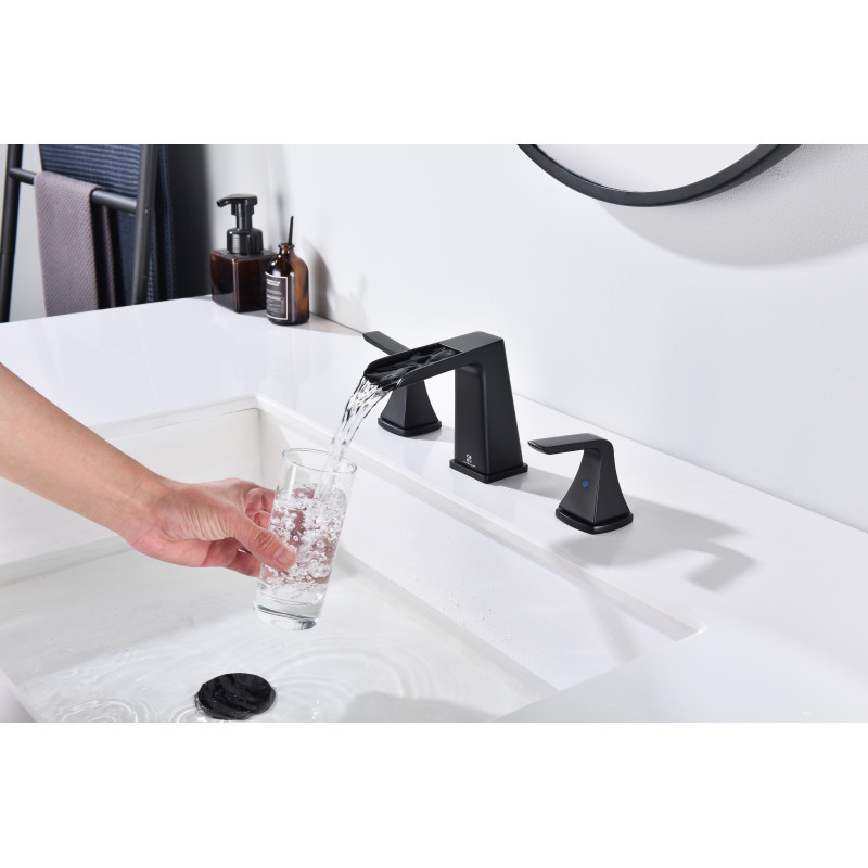 Popular black appearance three-hole installation basin faucet cold and hot water mixing faucet water purifier