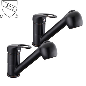 Brass spool kitchen faucet Single handle design pull-down kitchen taps Two types of outlet function kitchen faucet