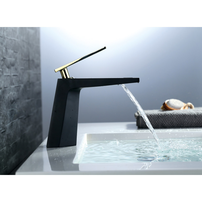 High-end brass basin faucet single-hole installation waterfall basin faucet washing-up table faucet