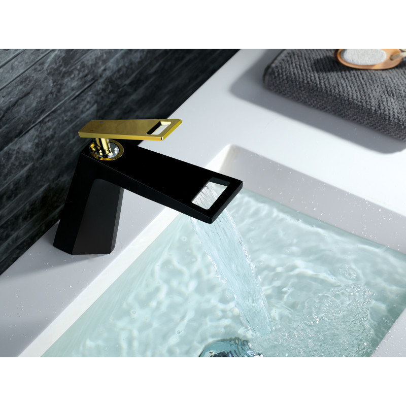 High-end brass basin faucet single-hole installation waterfall basin faucet washing-up table faucet