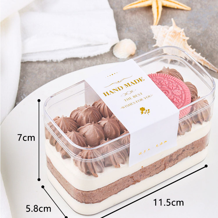 Wholesale Fruit Melaleuca West Pastry Mousse Fruit Layer Cake Box Tiramisu Dessert Biscuits Transparent Plastic Packaging Box