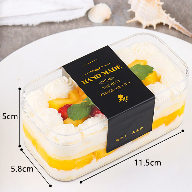 Wholesale Fruit Melaleuca West Pastry Mousse Fruit Layer Cake Box Tiramisu Dessert Biscuits Transparent Plastic Packaging Box