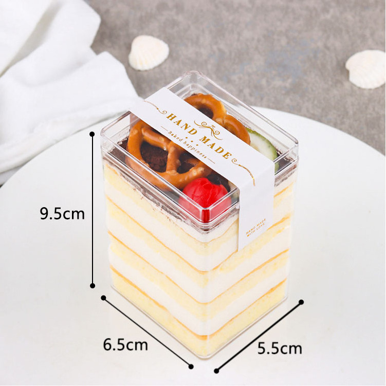 Wholesale Fruit Melaleuca West Pastry Mousse Fruit Layer Cake Box Tiramisu Dessert Biscuits Transparent Plastic Packaging Box