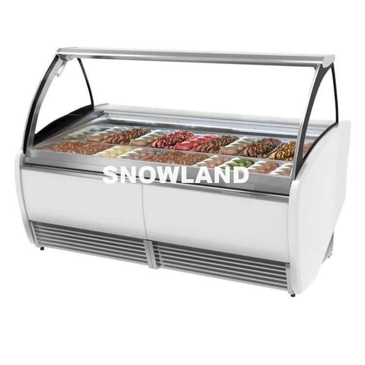 20 Trays Italian Gelato Showcase Ice Cream Display Freezer