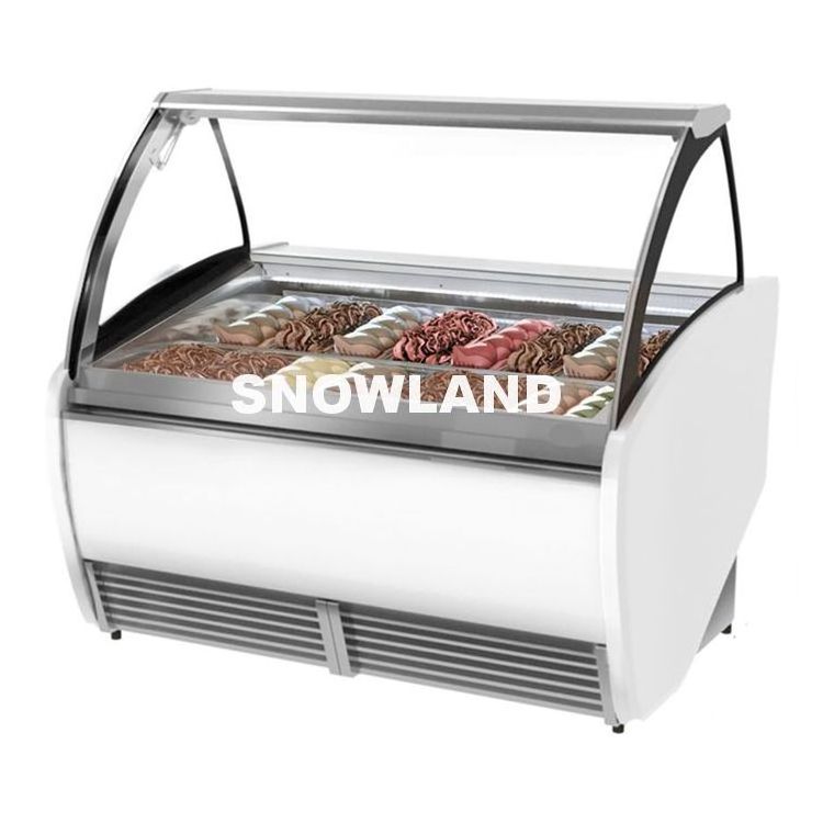 20 Trays Italian Gelato Showcase Ice Cream Display Freezer