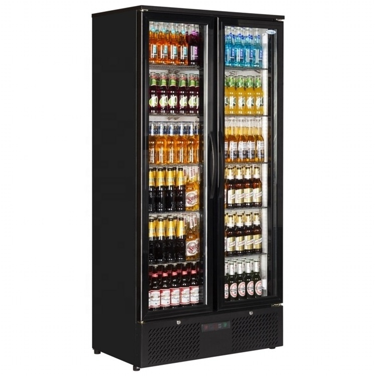 Commercial Used Double Glass Door Beverage Fridge Price