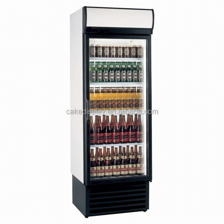 338L Single Transparent Glass Door Refrigerator For Fruit And Vegetables