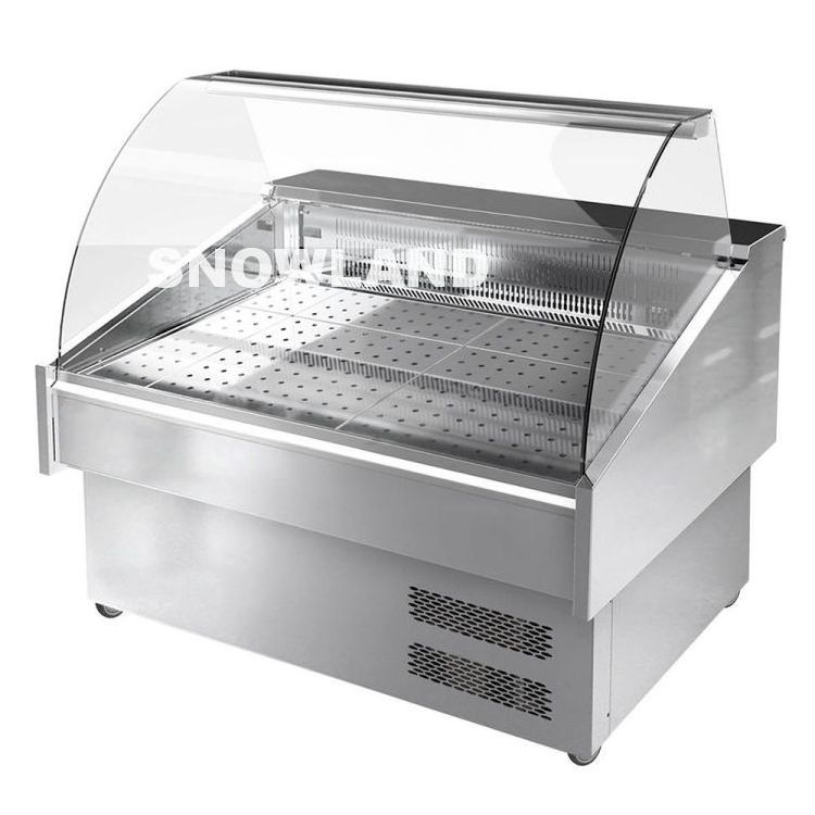 Air Cooling Stainless Steel Fish Display Refrigerator Counter