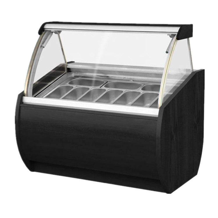 12 Pans Quick Freezing Ice Cream Cake Display Freezer With CE