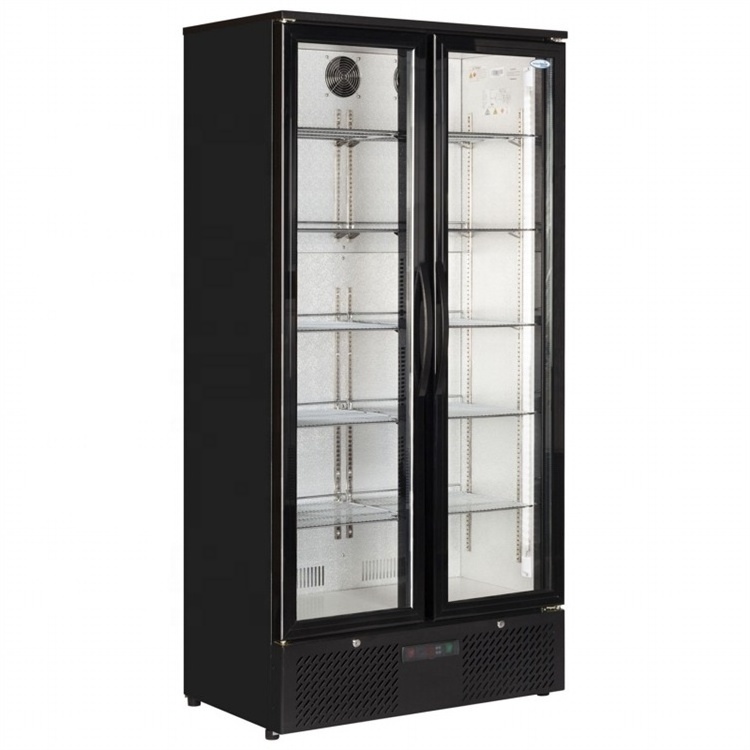 Commercial Used Double Glass Door Beverage Fridge Price