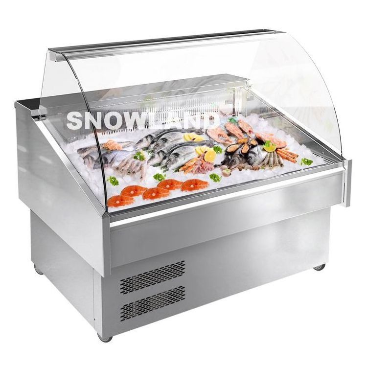 Air Cooling Stainless Steel Fish Display Refrigerator Counter