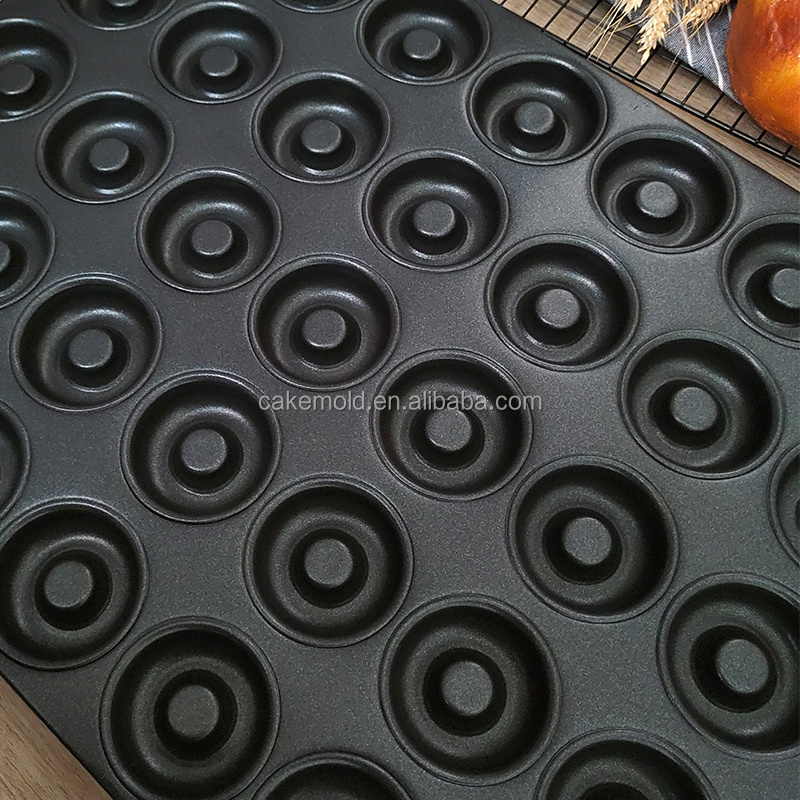 Non-stick Carbon Steel Muffin Pan Flower Round Donut Cookie Mold Baking Pan donut maker