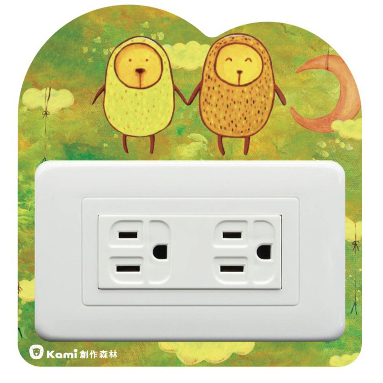 cartoon designed light socket switch sticker for office decoration