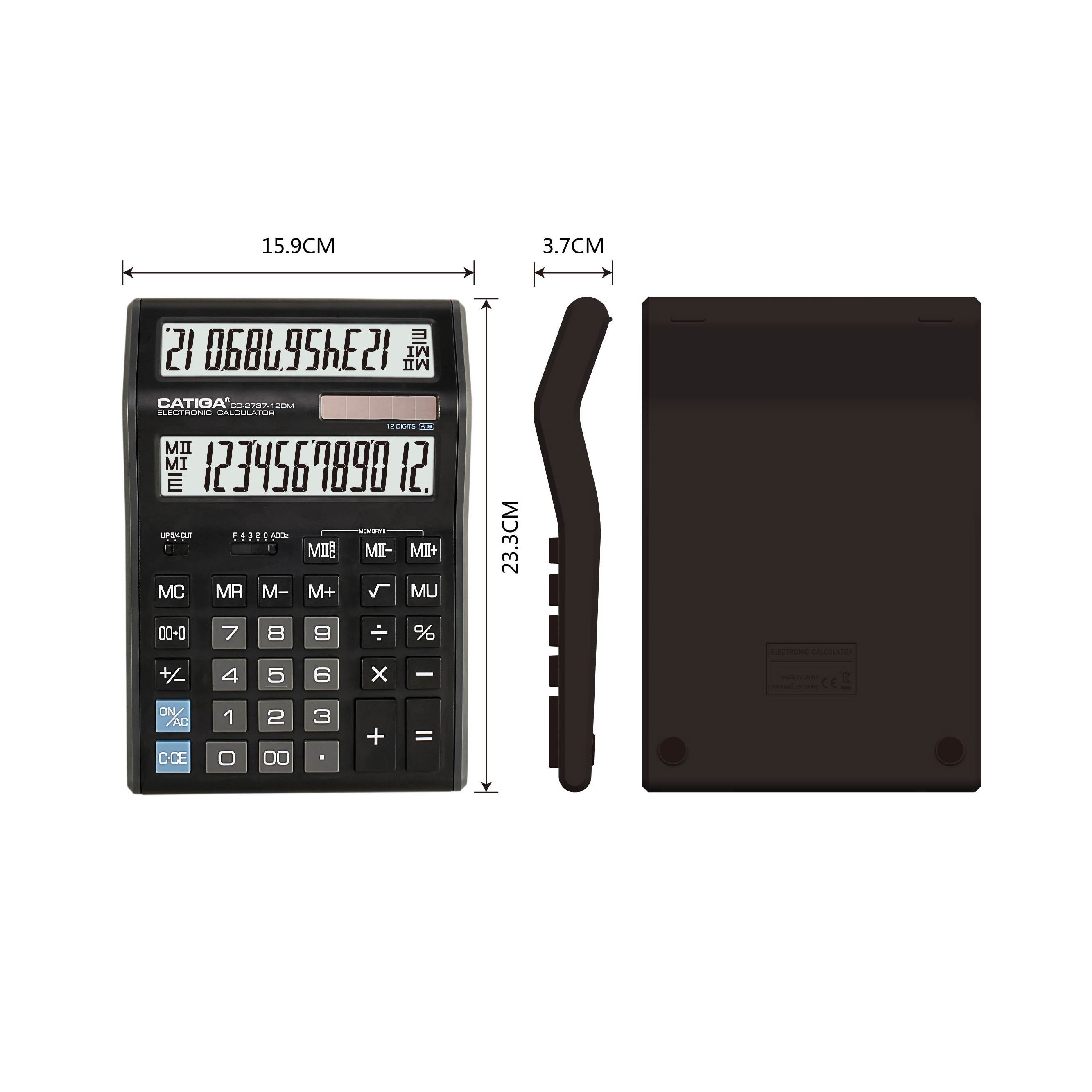 CD-2737-12DM Hot Sale Old Style 12 Digit Large LCD Display Scientific Calculator With Graphic Functions For Desk