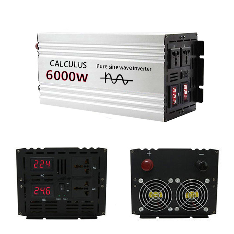 High Power 3KW 24v to 220v Peak Value 6000W Power Inverter Pure Household Equipment Pure Sine Wave Inverter 3000W