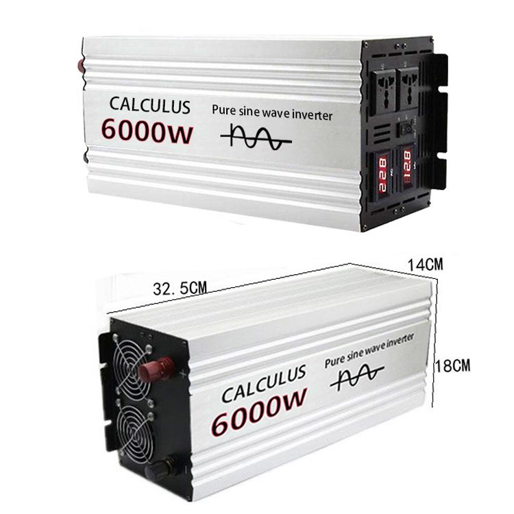 High Power 3KW 24v to 220v Peak Value 6000W Power Inverter Pure Household Equipment Pure Sine Wave Inverter 3000W