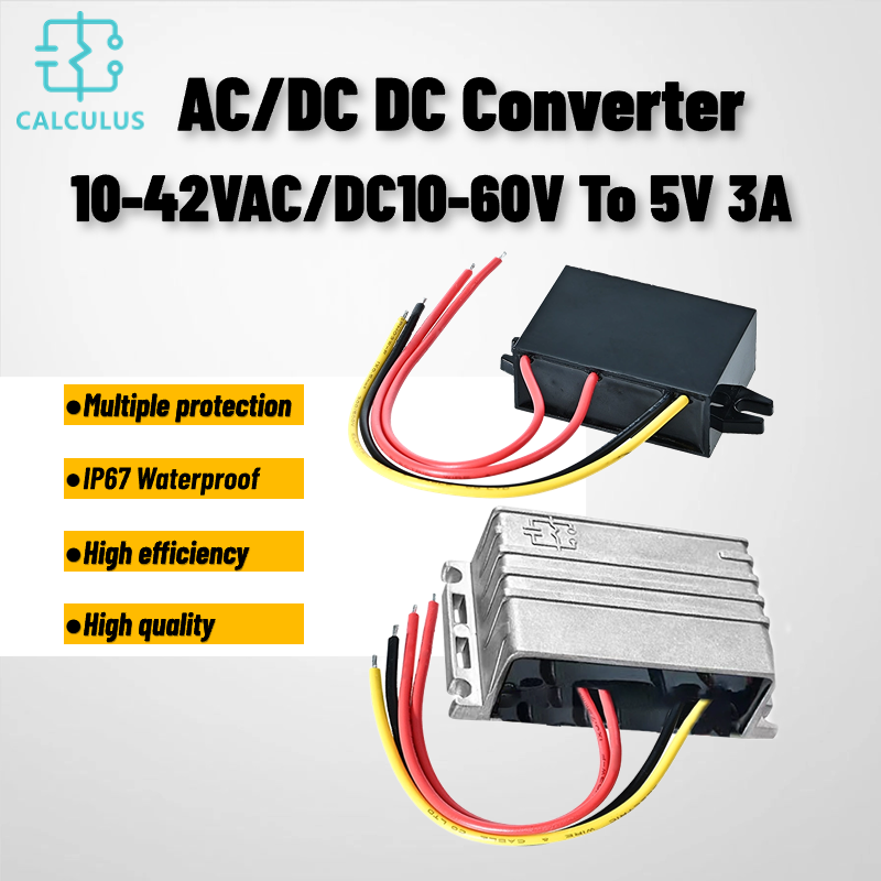 12Vac 24Vac 36Vac Step Down 5Vdc 3A Buck Power Converter 12 24 36 Volt Buck 5 Volt 12V 24V 36V AC to 5V 3A DC Voltage Convertor