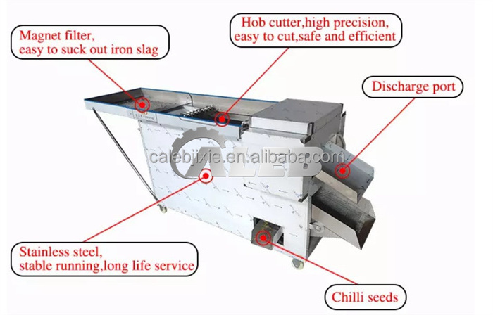 High quality dried chili seed separating machine fresh chili cutter slicer for sale