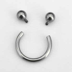 14G Titanium Implant Grade Anodized Circular Internally Threaded horseshoe Septum Ear Lip Piercing Barbell Rings