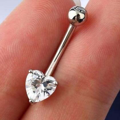 Calendo Hot Sale Titanium Navel Ring CZ Crystal Belly Button Ring Piercing Jewelry for Woman Implant Grade Titanium Piercing