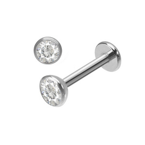 Implant Grade Internally Threaded ASTM F136 Titanium Flat Back Labret Lip Earrings for Sensitive Ears