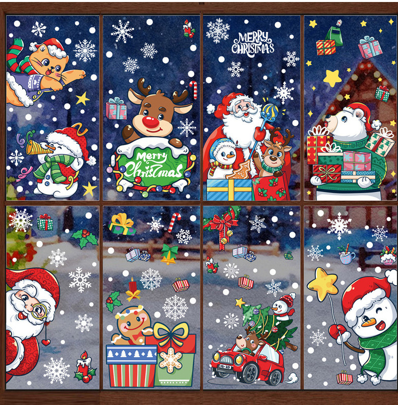 Hot-Selling Christmas Window Pvc Environmentally Friendly Material Home Decoration Stickers