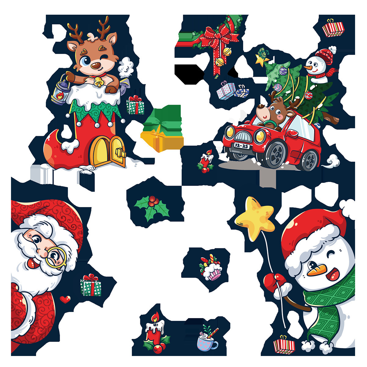 Hot-Selling Christmas Window Pvc Environmentally Friendly Material Home Decoration Stickers