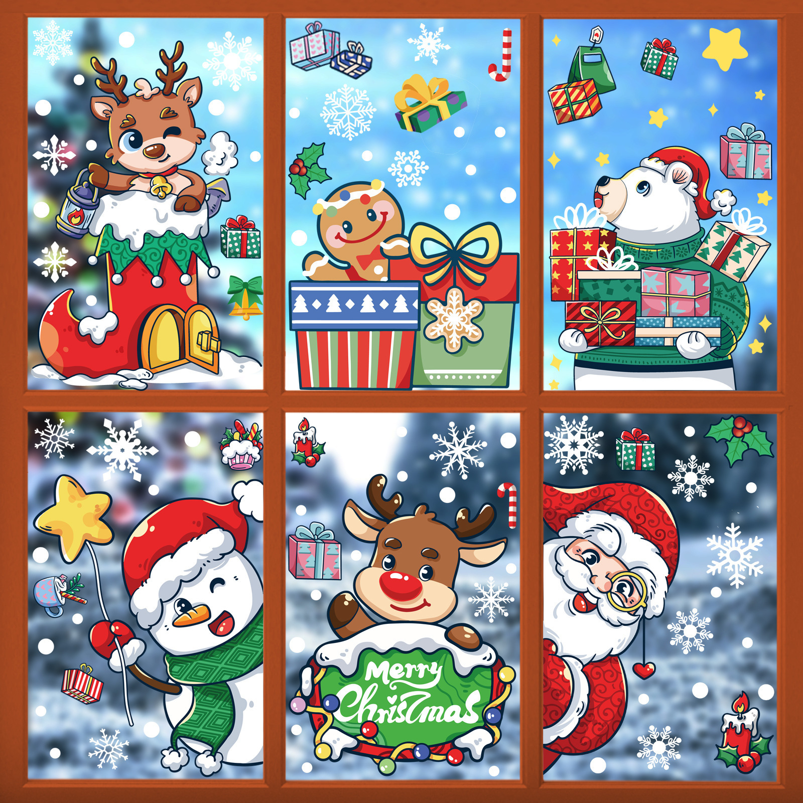 Hot-Selling Christmas Window Pvc Environmentally Friendly Material Home Decoration Stickers