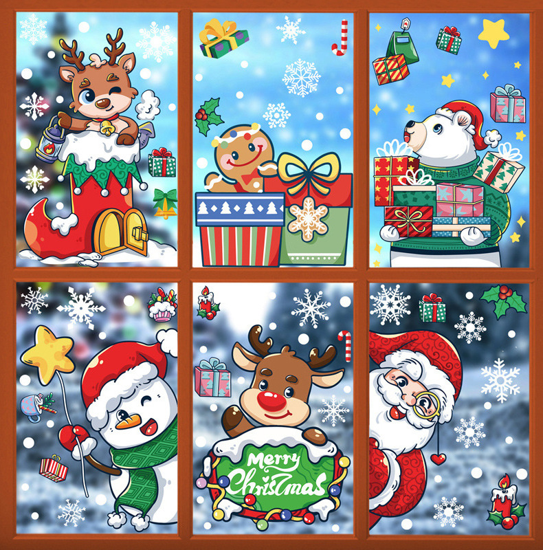 Hot-Selling Christmas Window Pvc Environmentally Friendly Material Home Decoration Stickers