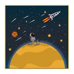 High Quality Children'S Room Bedroom Bedside Mural Space Astronaut Dream Wall Decorative Painting