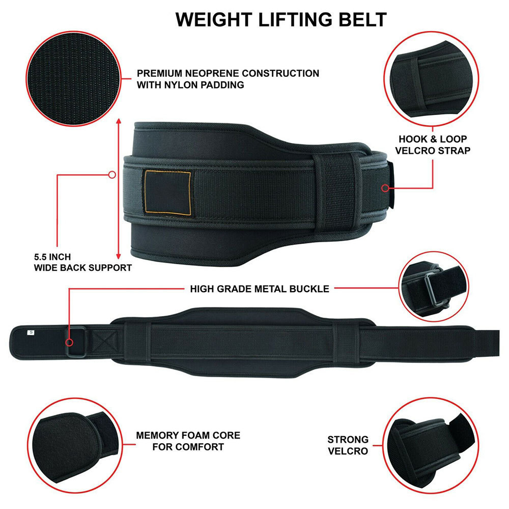 Weight Lifting Belt Unisex EVA Weightlifting Belt Neoprene Curved 6