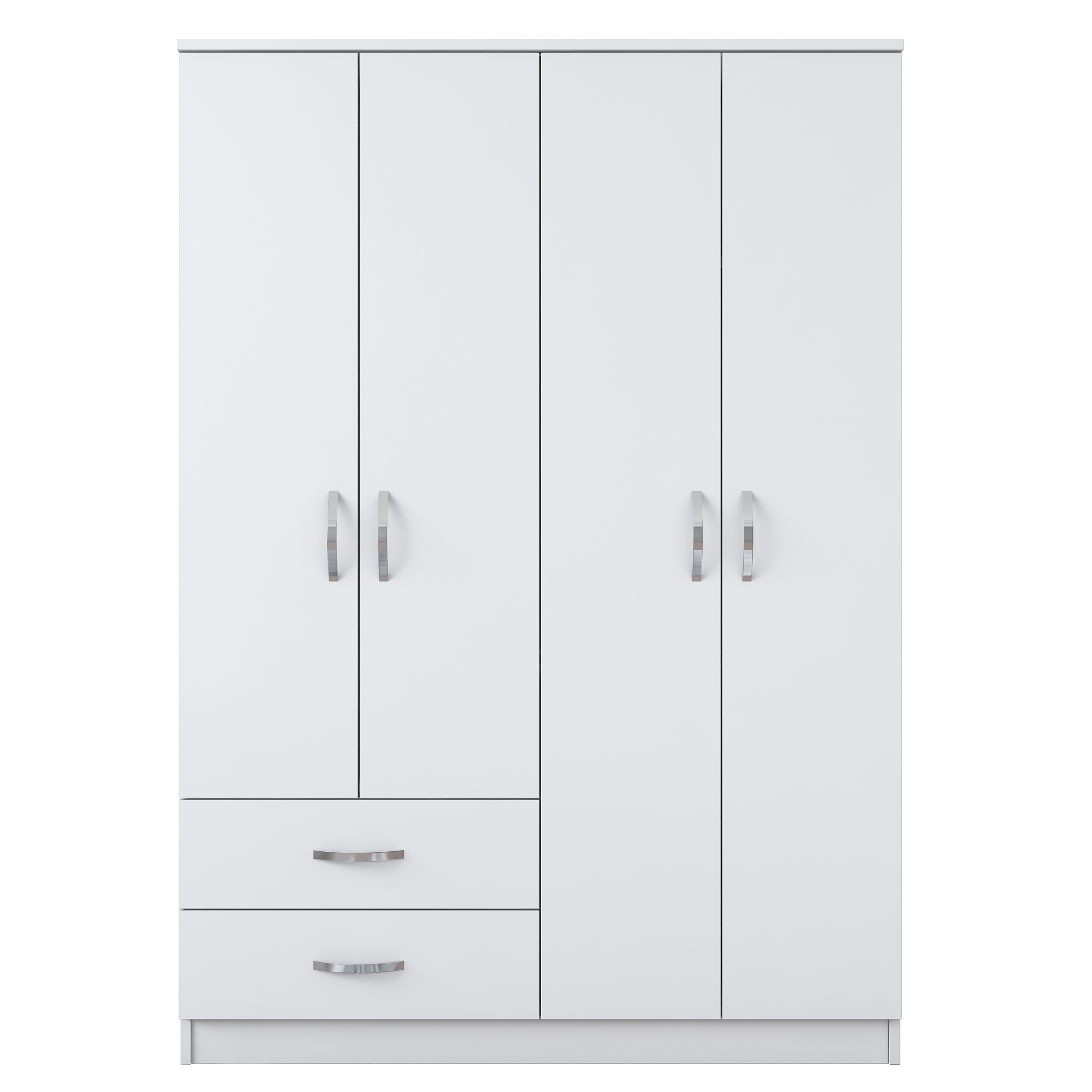 Rani BA101 Wardrobe Cabinet Cupboard Closet With 4 Doors 2 Drawers White Color Good Quality Factory Seller Wholesale 1853