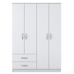 Rani BA101 Wardrobe Cabinet Cupboard Closet With 4 Doors 2 Drawers White Color Good Quality Factory Seller Wholesale 1853