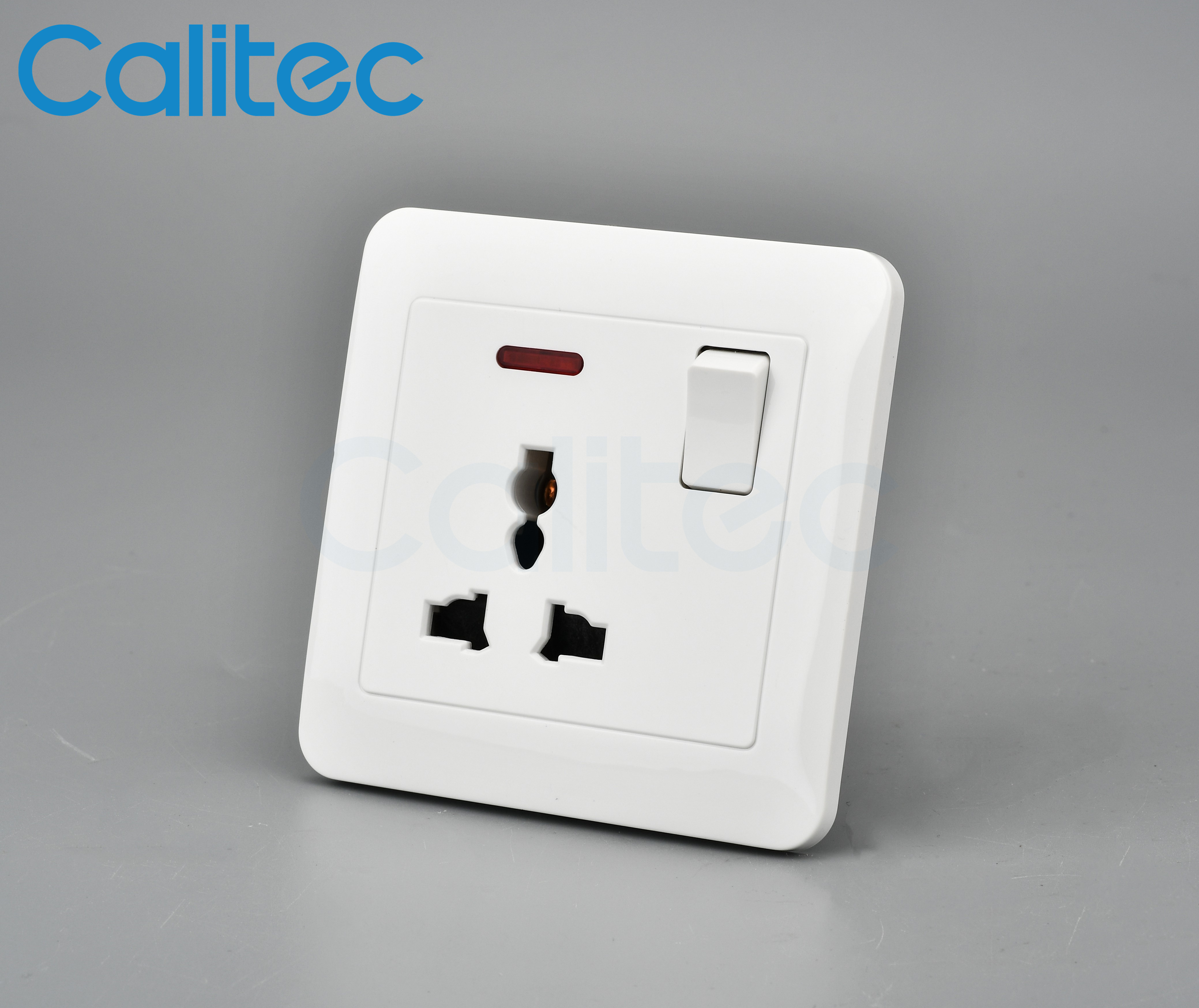 Calitec UK standard Saudi Arabia curve Double Multi 2 GANG wall switch socket factory supply