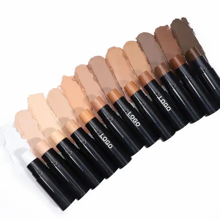 Private Label Makeup Foundation Face Concealer Pro Cream Bronzer Contour Stick With Brush