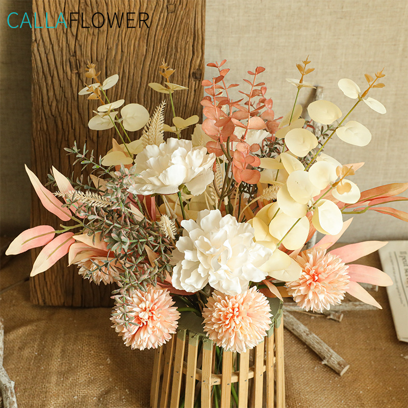 YC1059 Wedding Home Decoration Bride Holding Dandelion Bouquet Floral Table Centerpieces for Home Kitchen Garden Party Decor