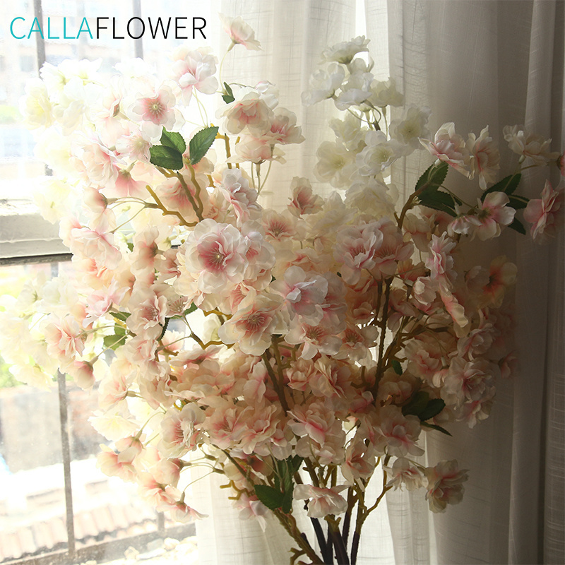 Artificial Silk Blossom Tree White Cherry Blossom Branches H:100 cm