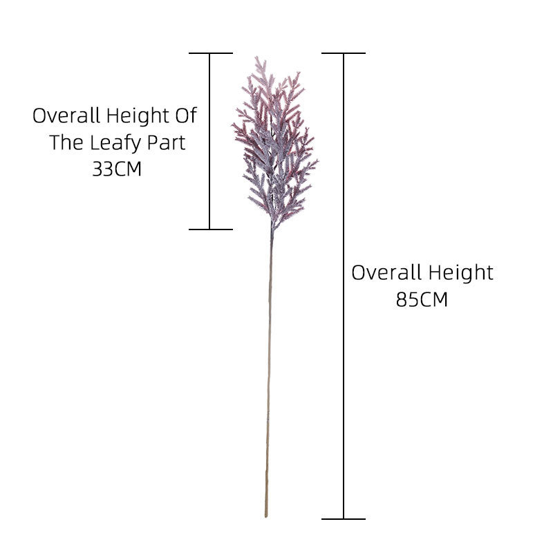 MW09110 Flocked Pine Grass Long Branch Artificial Flower Plant Long Stem for Home Wedding Decoration Party