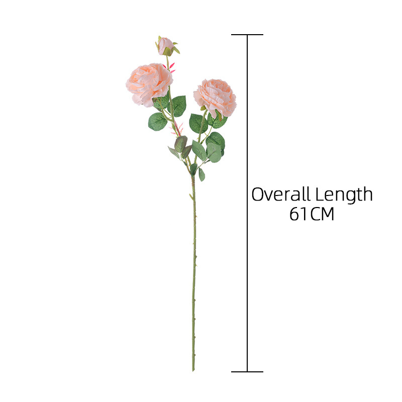 MW51010 Artificial Silk Flower Peony Western Rose Single Floral Home Decor Living Room Bedroom Garden Party Wedding Decoration