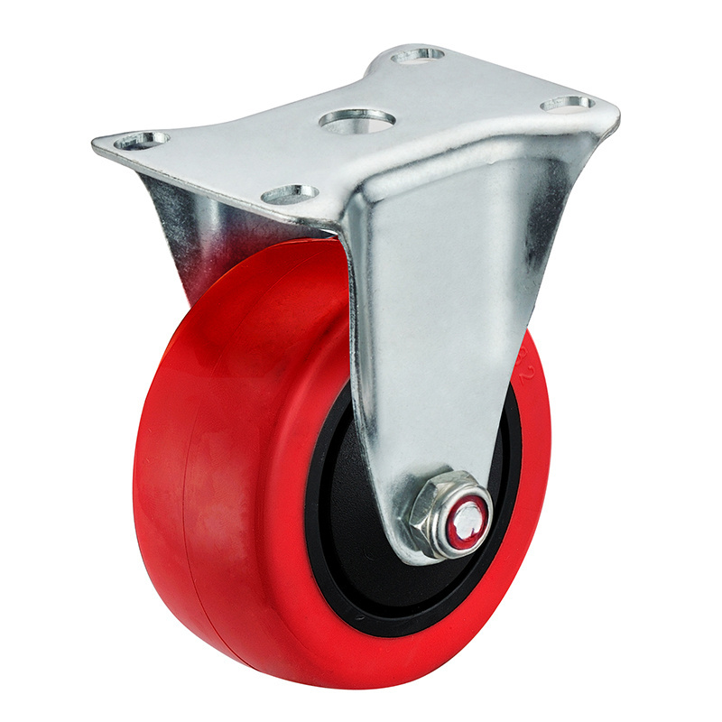 4/5/6/8 Inch Industrial Heavy Duty 200mm Castor Pvc PU Red Orange Swivel Heavy Duty Caster Rotating Wheels